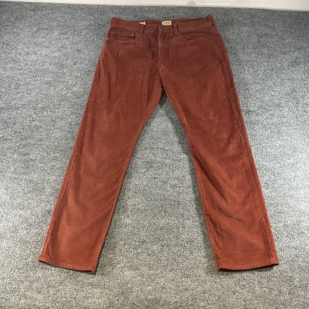 J.Crew 770 Straight Fit Corduroy Pants Rust Orange Mens 32x30 Burnt Sienna